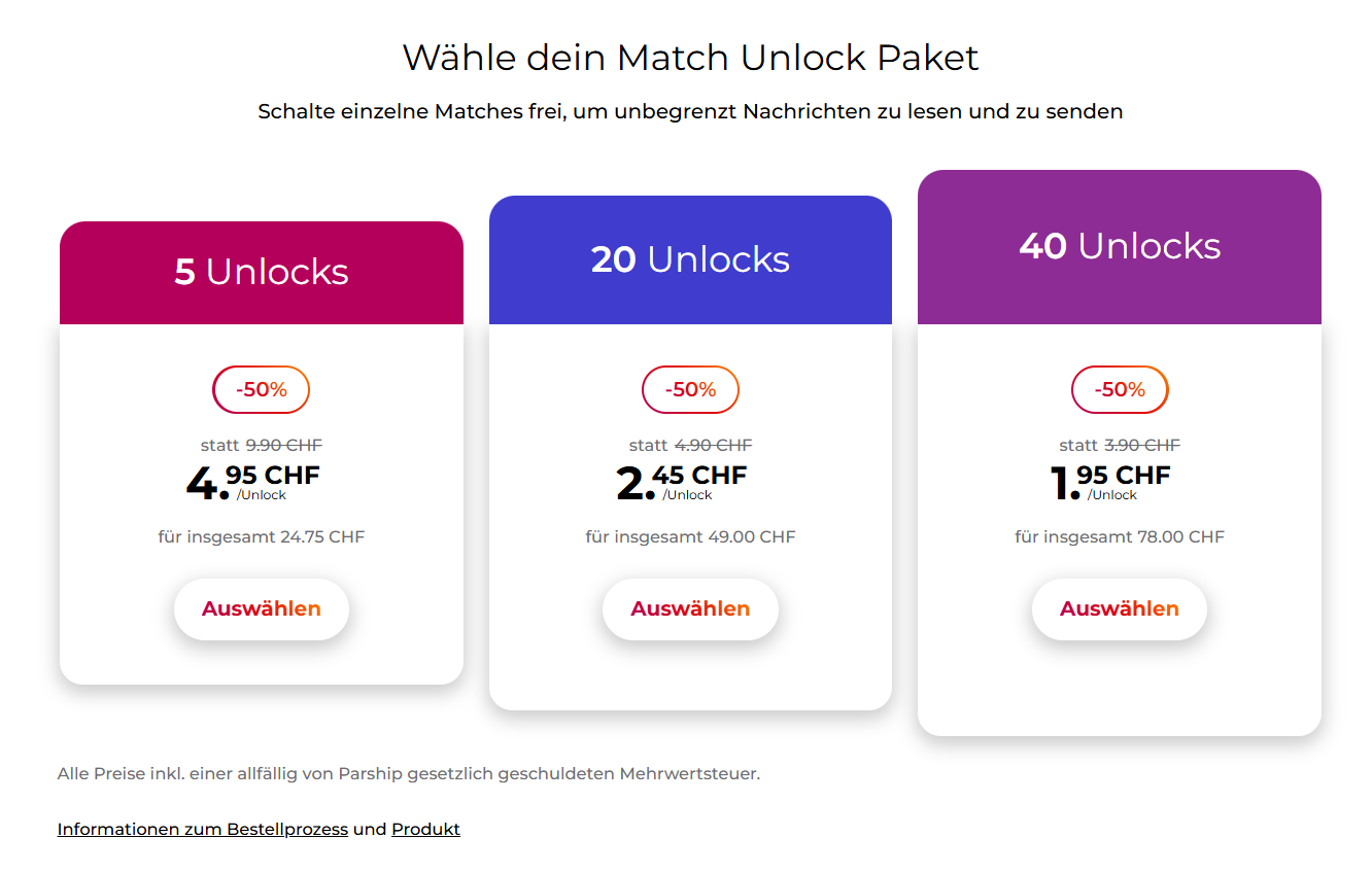 Parship Match Unlock Paket